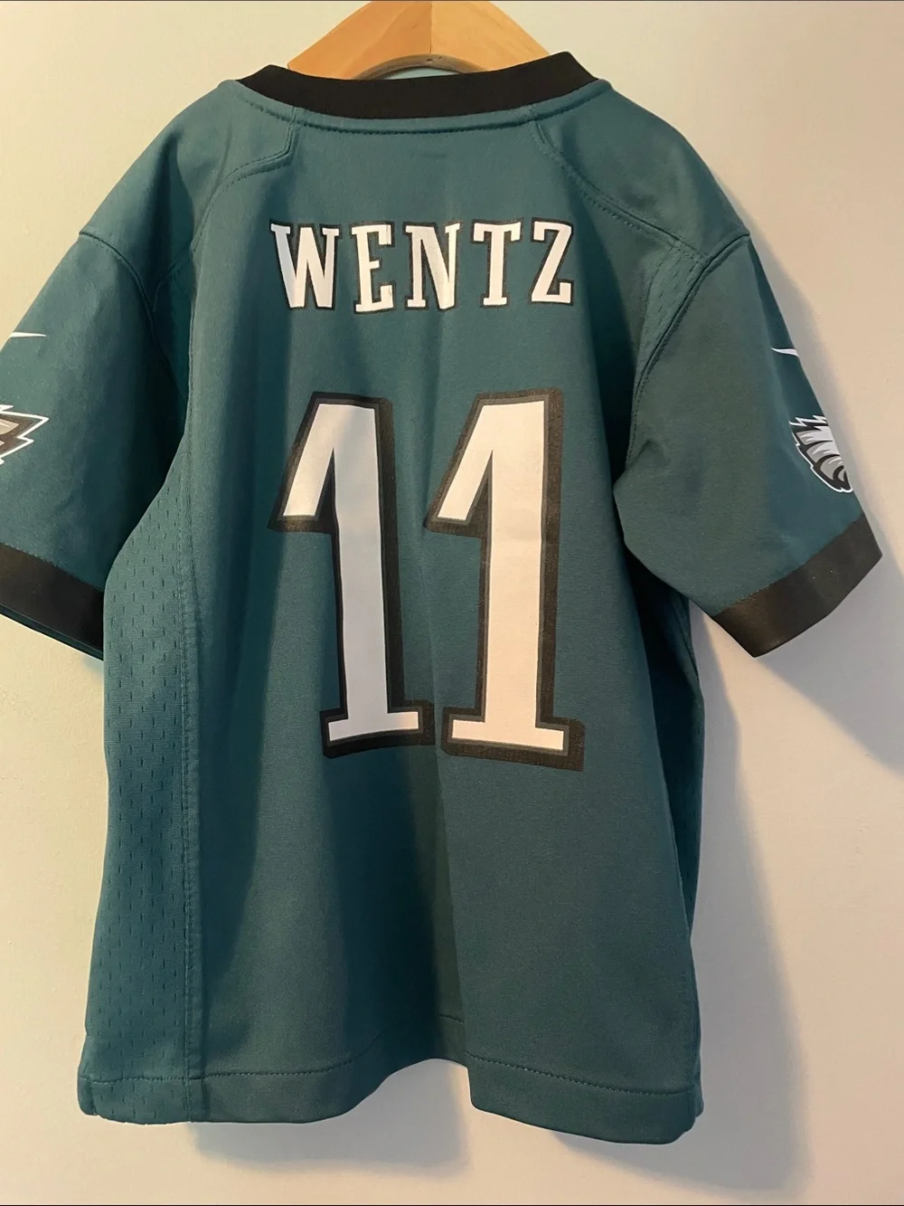 Nike Youth Eagles #11 Dark Green Football Jersey #11 Wentz size:youth L (7)